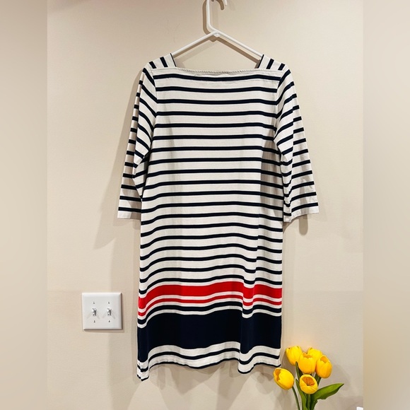 🔥L.L Bean Striped Navy and Red Dress🔥 - Picture 2 of 5